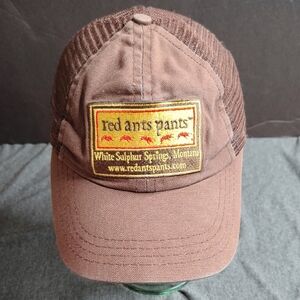 Red Ants Pants Hat Cap Snap Back Embroidered Logo Mesh Trucker Women's
